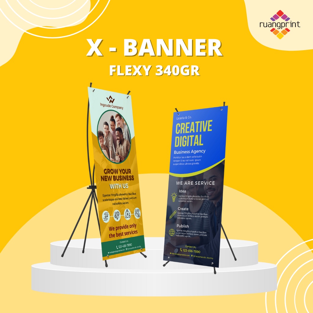 Jual X Banner Promosi Cteak X Banner X X Banner Bahan Flexy Gr Cetak X Banner