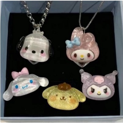 Xia.id Kalung Rantai Dengan Liontin Kartun Cinnamoroll Untuk Pasangan / Pria / Wanita