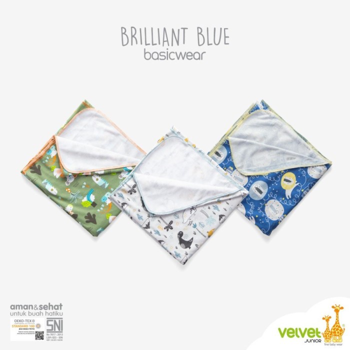 Bayi Velvet Junior Bedong Bayi / Kain Bedong Bayi Isi 3Pc