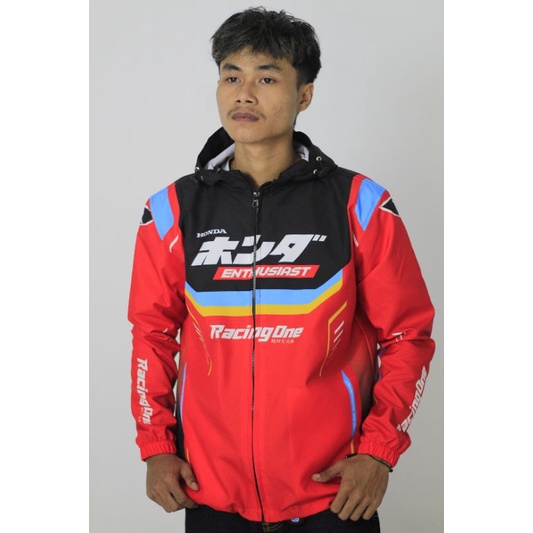 Racing One / Jaket Parasut Full Printing Honda / Waterproof Premium Quality