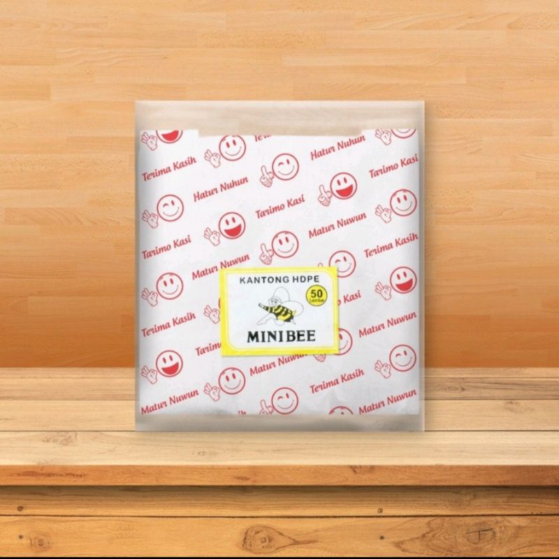 Kantong Plastik Kresek Minibee Smile Putih Susu Kecil ukuran 15 Isi 50 Lembar