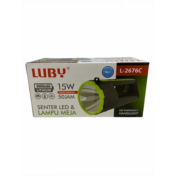 Luby Senter LED Besar 15 watt L-2676C 2in1 Rechargeable Handlight Original