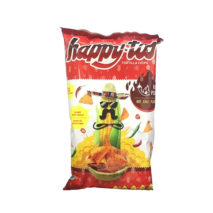 

NEW Happytos Tortilla Corn Chips EXTRA Hot Chili 140 gram