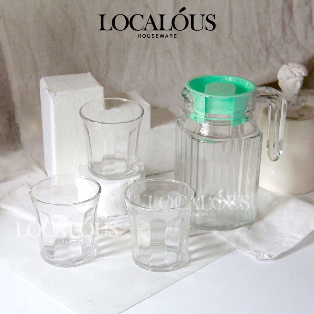 4 in 1 Pitcher Drink Set Kimglass | Tea Set Kado Gelas Teko Kaca - Burgos