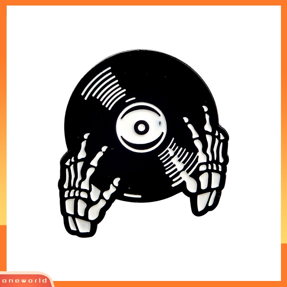 {oneworld} Fashion Tengkorak Kepala Disc Tangan Hati Halloween Bros Pin Denim Kulit Dekorasi