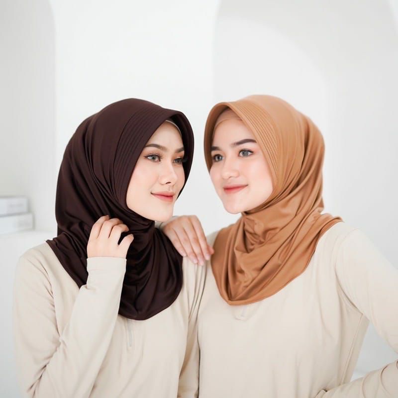 (A032) HIJAB SPORT PREMIUM MURAH/HIJAB LYCRA INSTAN/BERGO SPORT