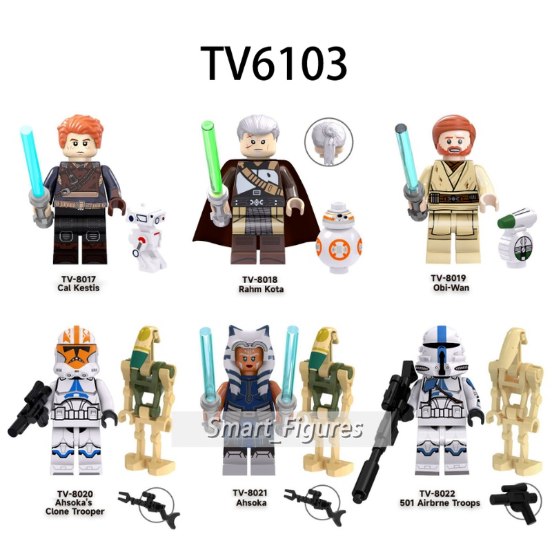 Cal Kestis Minifigures Rahm Kota Obi-Wan Ahsoka Star Wars Fallen Order Mainan Hadiah Adventure Game Mini Fiugres TV6103