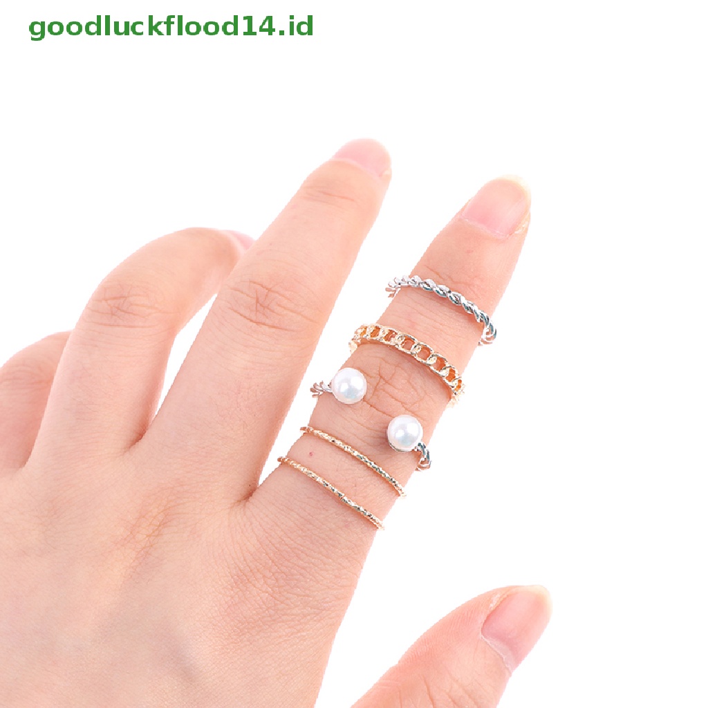 [GOOGFOUR] 10pcs/set Cincin Kepribadian Fashion Wanita Hadiah Perhiasan [TOP]