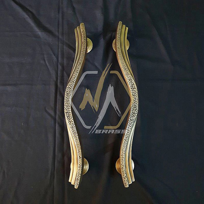 Handle Pintu Kuningan / Brass Door Pull - Kipas - Antik