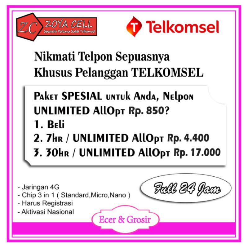 ( MURAH ) KARTU SAKTI TELPON UNLIMITED TELKOMSEL