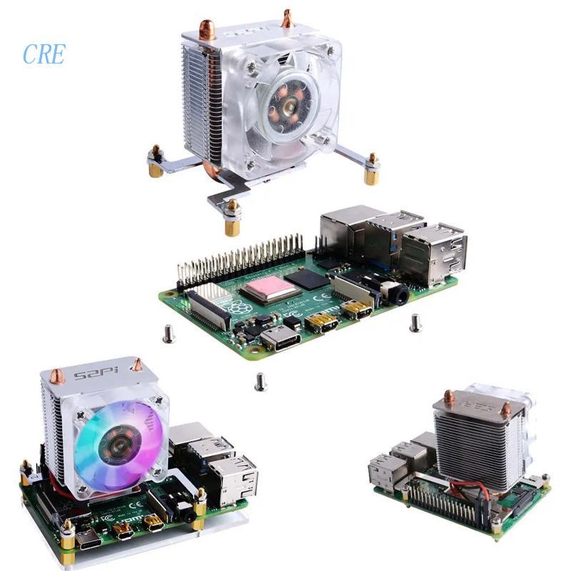 Cre Untuk Raspberry Pi 4B/3B/3B+7warna Bracket Lampu Kipas Pendingin CPU 5lapis