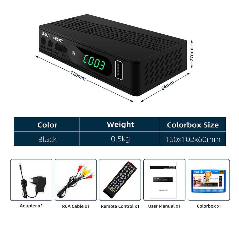 MEGOGO DVB-T2 Digital TV Tuner - STB Set Up Box TV Indonesia