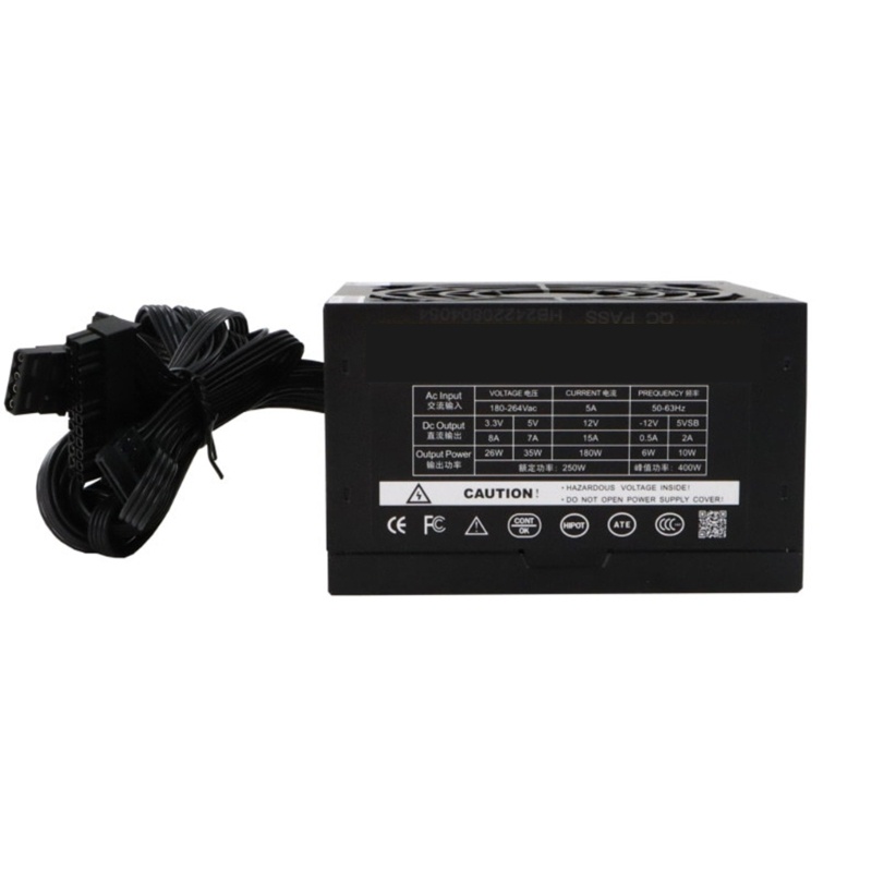 Zzz PSU Rated-250W Power Supply Komputer Desktop 24Pin ATX 12V Sumber Komputer PC