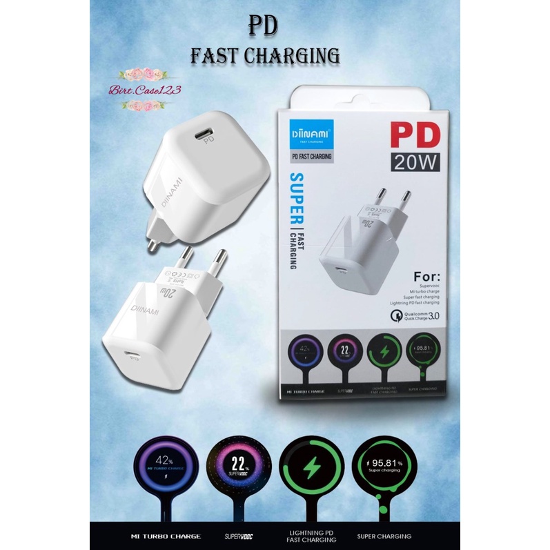 DIINAMI P8 Adaptor BATOK Charger CASHAN Power Nano 20 Batok Fast Charging 20W 3A Type-C (PD) Multi Protection BC6970