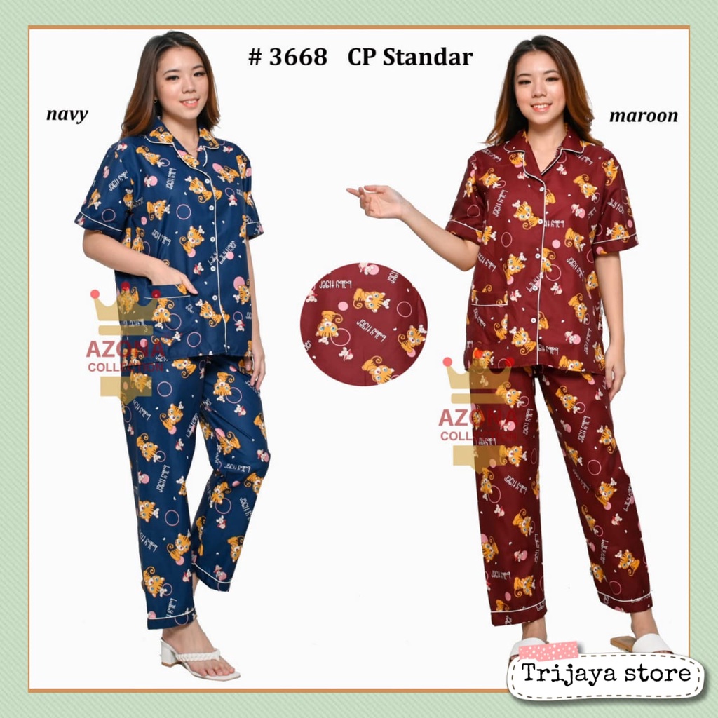 Trijaya . piyama baju tidur cp motif karakter / baju tidur wanita bahan katun