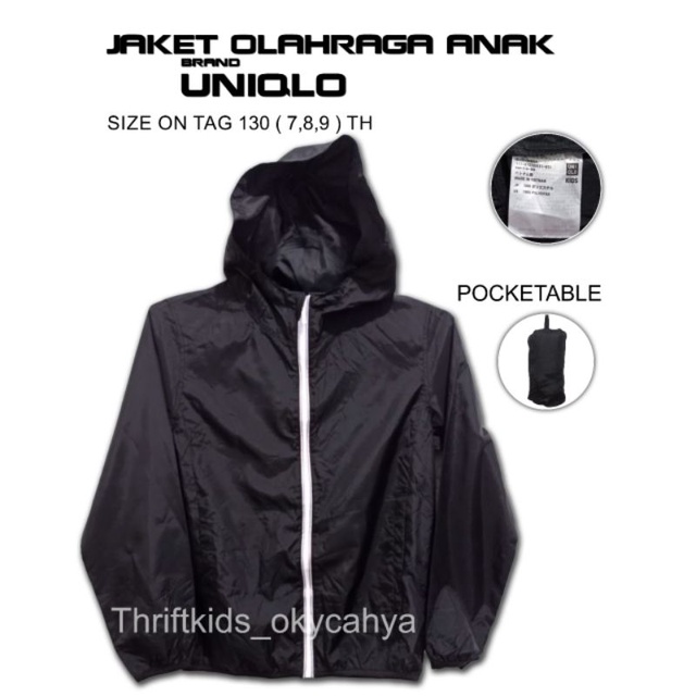 thrift second jaket olahraga UNIQLO Pocketable