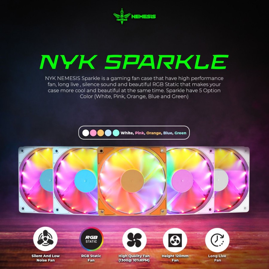 NYK Sparkle Fan Case 12CM RGB / CPU Cooler Fan