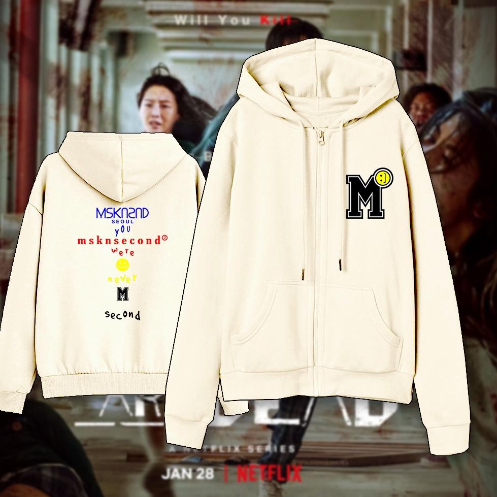 Langsung Kirim Sweater Hoodie Zipper Perempuan NAM ON JO All of Us Are Dead Netflix Korea