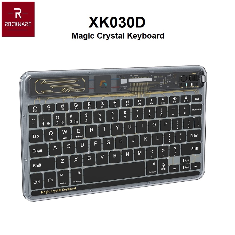 AKN88 - ROCKWARE RW-XK030D - Magic Crystal Design Bluetooth Slim Mini Keyboard