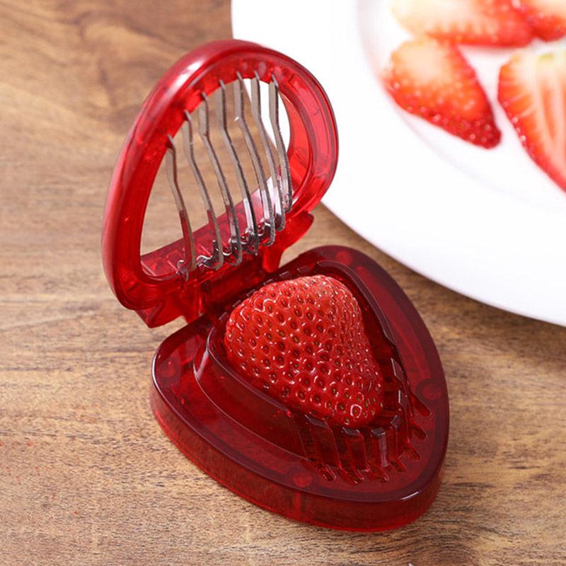 Mini Strawberry Slicer Stainless Steel Rumah Makan Bar Hotel Cafe Alat Pengiris Buah Gadget Reusable Accessories