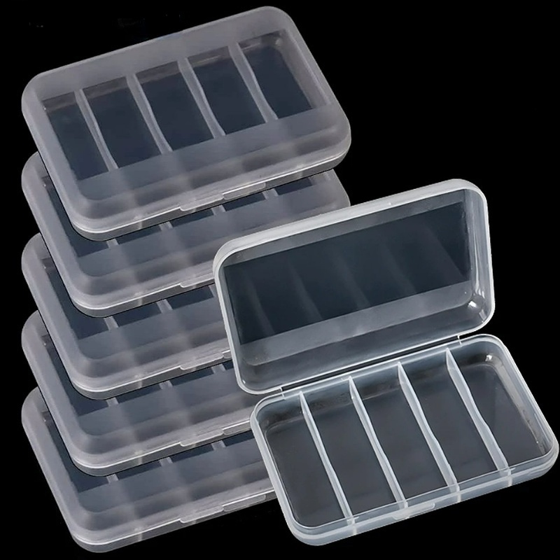 [Harga Grosir] 1pcs Tool Box Plastik 5sekat Kotak Perhiasan Plastik Adjustable Craft Storage Box Manik Gelang Kancing Kotak Perhiasan