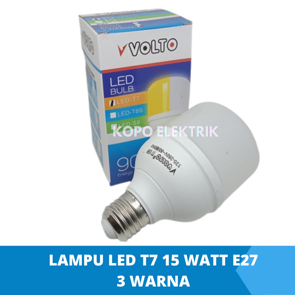 Lampu Led 15 Watt Volto T7 E27 3 Warna