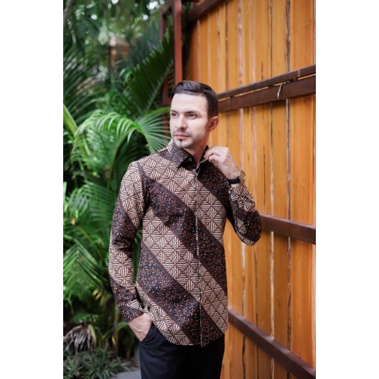 Baju Kemeja Batik Pria Lengan Panjang Slim Fit Premium Modern Full Furing PARANG SOGAN