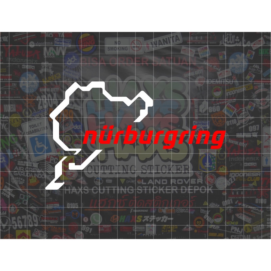 Cutting Sticker Nurburgring Ukuran 10 Cm Untuk Motor Mobil