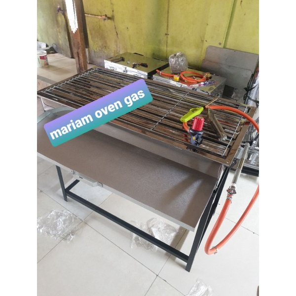 PANGGANGAN GAS 1 METER X 50CM BAKARAN JUMBO 6 TUNGKU  UNTUK SOSIS , AYAM , IKAN DLL