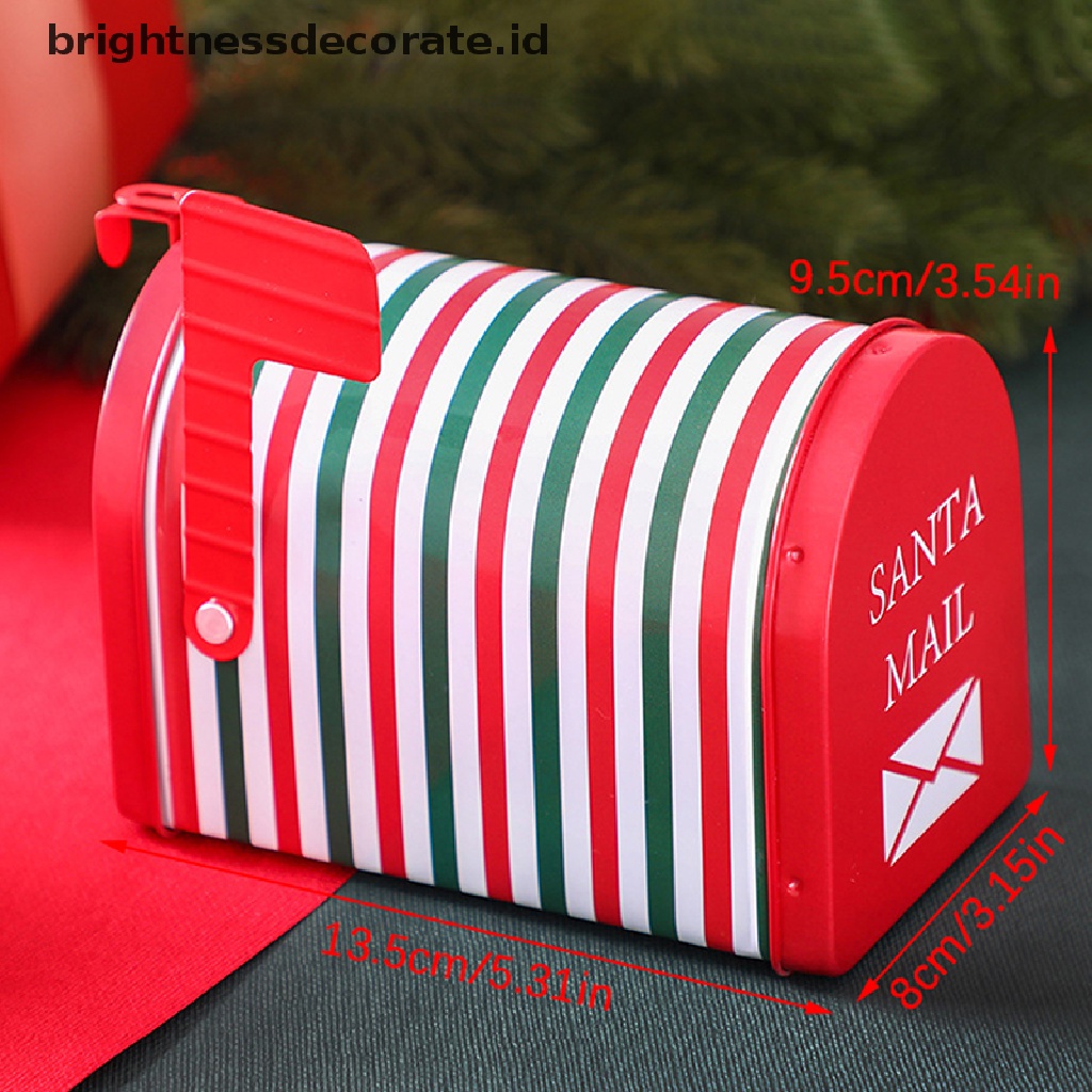 [Birth] Kotak Surat Natal Penyimpanan Permen Tinplate Box Indah Xmas Logam Anak Hadiah Kasus Pohon Hiasan Gantung Navidad Dekorasi Rumah [ID]