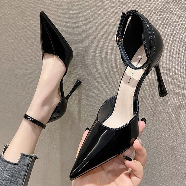 FD High Heels Wanita 7cm Sepatu Hak Tali Ankle Strap Heels Tinggi Import HI-040