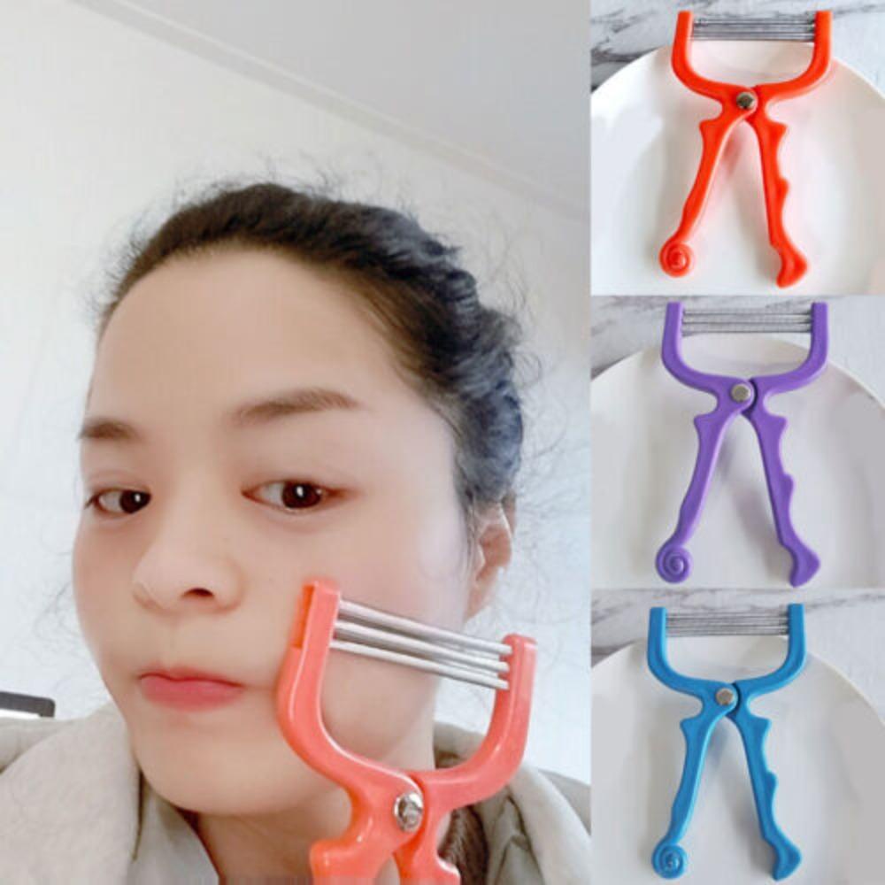 Preva 2Pcs Facial Hair Remover 3perontok Musim Semi Stainless Steel Aman Epilator Wajah Genggam