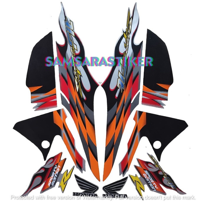 

TERLARIS | Sticker Striping Motor Honda Supra Fit New Sporty 2006 Orange