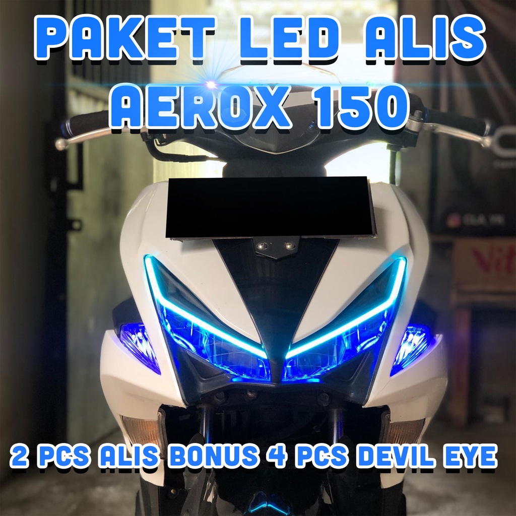 LAMPU ALIS KOMPLIT AEROX 155 BONUS DEVIL EYE LAMPU SENJA AEROX