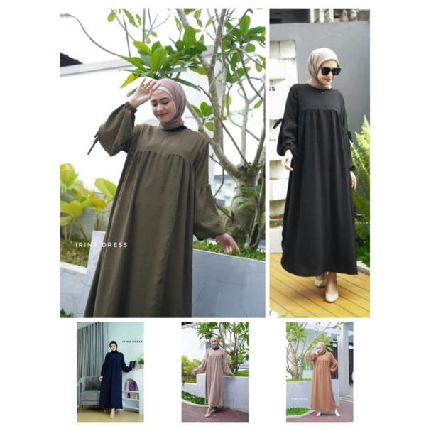 GAMIS CRINGKEL JUMBO premium lengan pita. IRINA DRESS