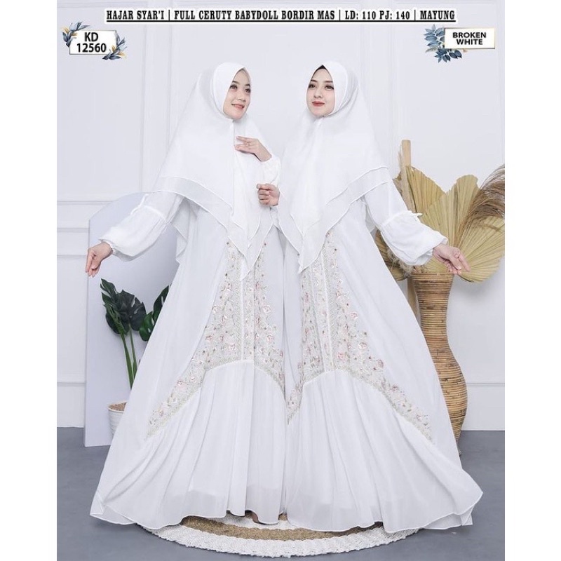 GAMIS WANITA WARNA PUTIH MANIK