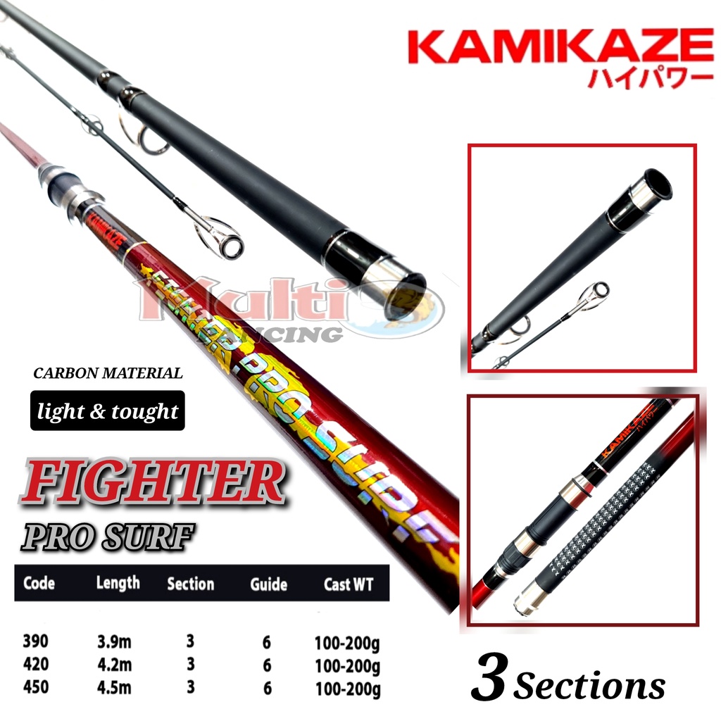 joran pasiran  kamikaze FIGHTER PRO SURF sambung 3