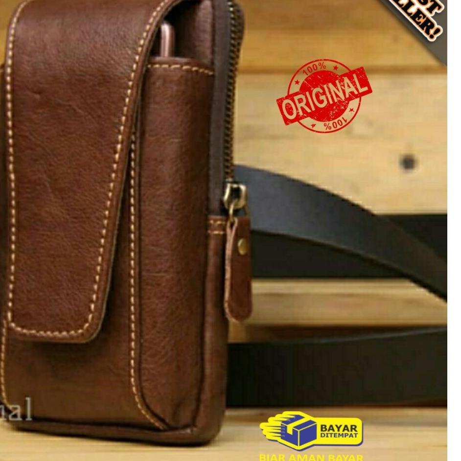 Terpopuler Sarung HP Pinggang Kulit Asli Pria Full Kulit Sapi Asli / Sarung HP Kulit Asli