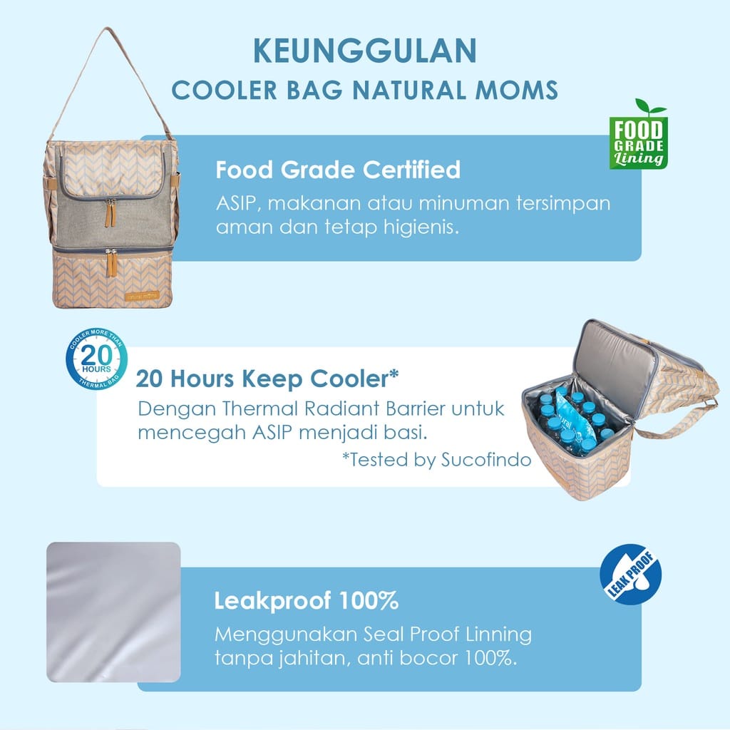 Natural Moms Tote-S Cooler Bag - Tas Penyimpan ASI