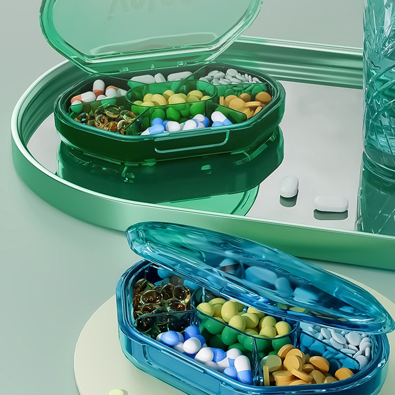 XL-8308 Kotak Tempat Penyimpanan Obat Pil 4 Sekat - Portable Medicine Storage Box - Untuk Travel