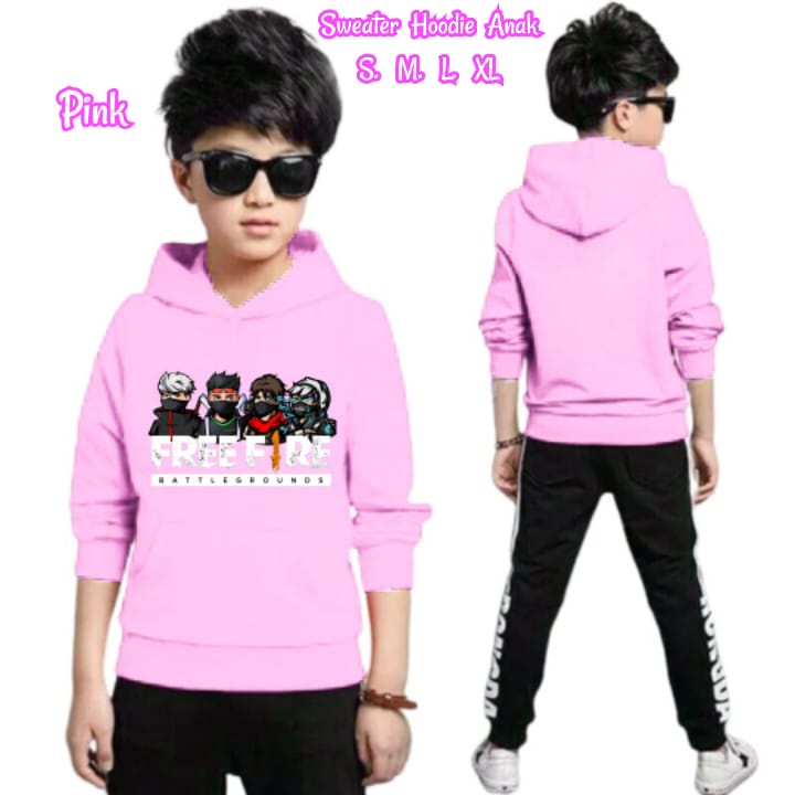 Hzl_outfit Sweater Hoodie Free Fire Anak Laki Laki (S.M.L.XL)