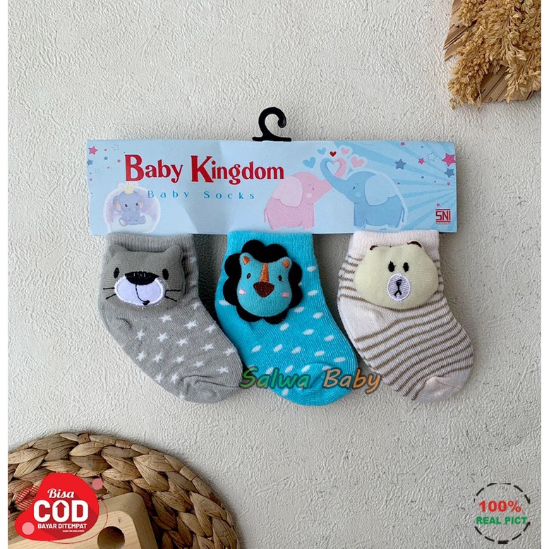 Isi 3 PCS Kaos Kaki Bayi Baru Lahir Karakter Boneka Timbul Laki Laki Perempuan Usia 3-12 Bulan Anababy