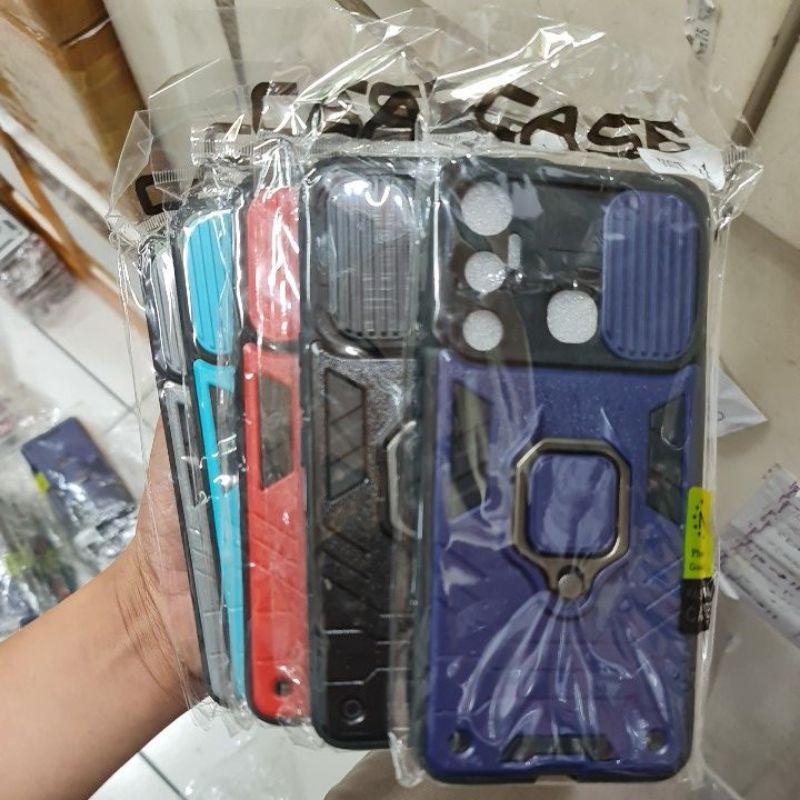 INFINIX HOT 11 HOT 11S NFC CASE HARDCASE RING SLIDE TRANSFORMER CASING SLIDING HARD SHOCKPROOF COVER PELINDUNG KAMERA