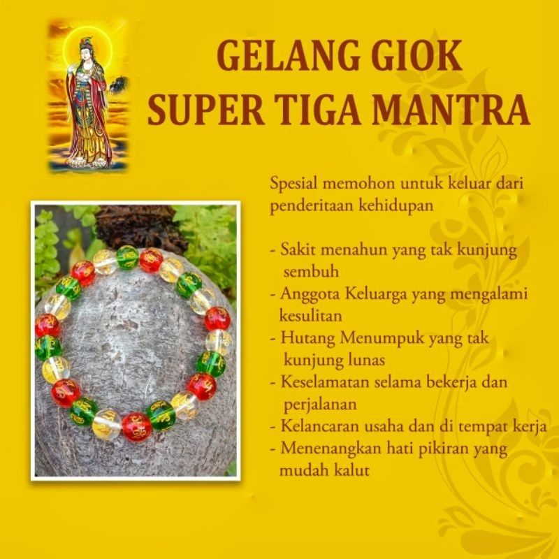 Gelang Batu Mantra Buddha Fengshui
