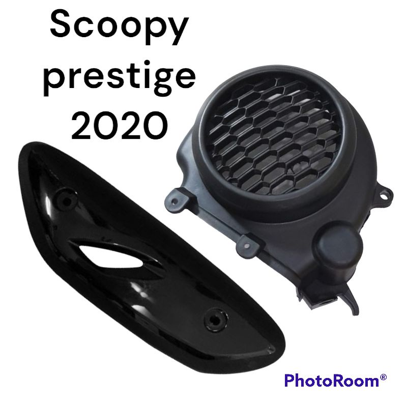 paket cover tutup knalpot+tutup kipas standart scoopy new prestige 2020-2021