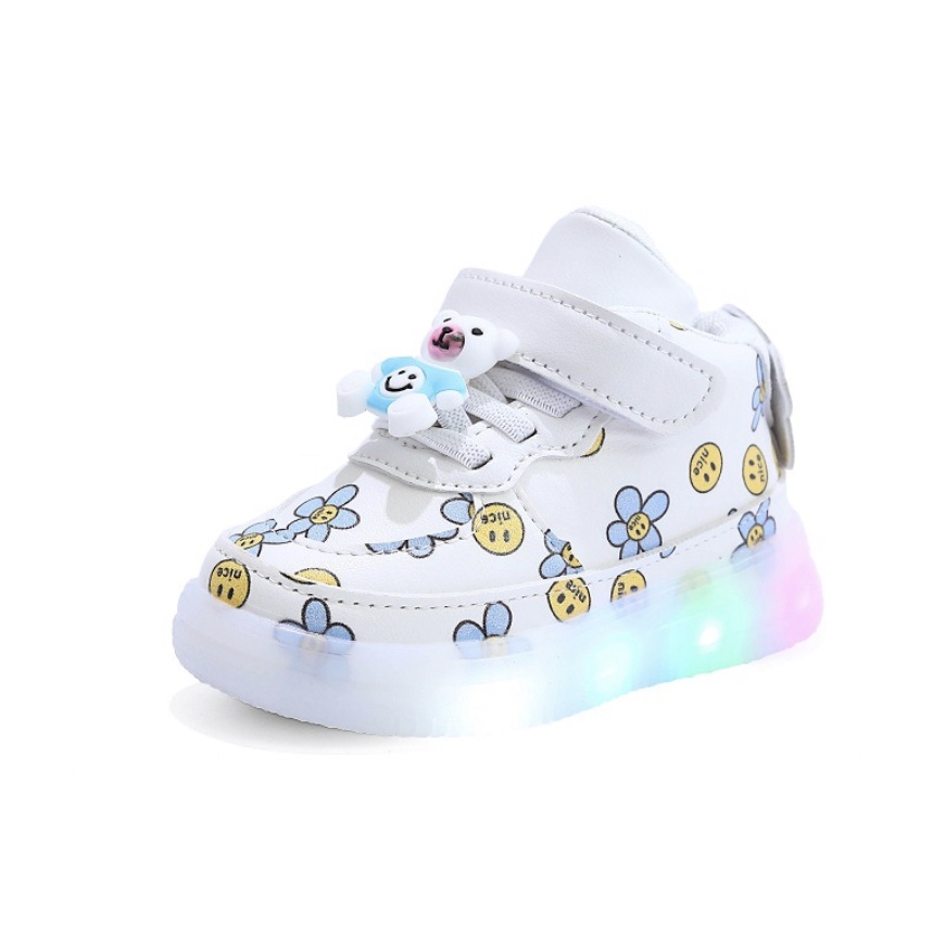 babyfit BEAR DOLL sepatu sneakers anak perempuan lampu led kids shoes import gs-0515r