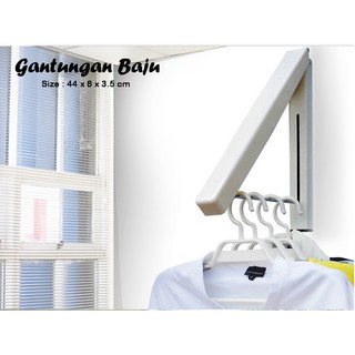 Sgmshop Gantungan Baju Indoor (dilengkapi baut, bisa dilipat saat gak dipakai)