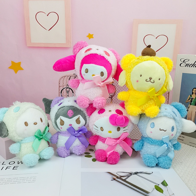 KEYCHAIN GANTUNGAN KUNCI  MELODY CINNAMOROLL KUROMI POMPOMPURIN POCHACCO DOG HELLO KITTY HOODIE