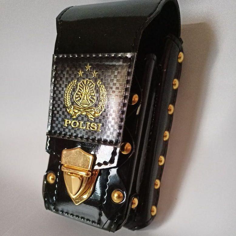 MLR tempat hp dompet hp sarung hp pinggang polisi embos gold 39