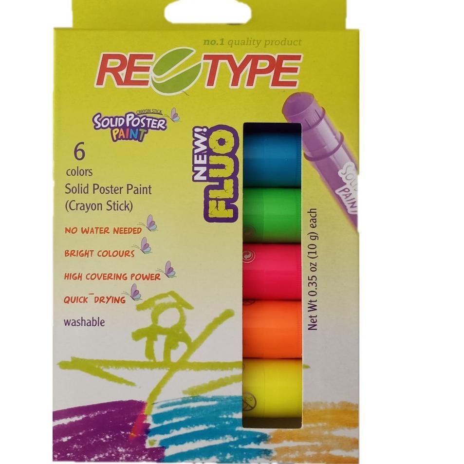 

ハ Retype Crayon Solid Poster Paint Fluo Colours Terbaik!!